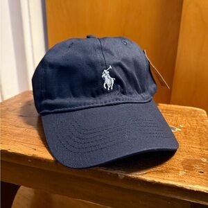 Polo by Ralph Lauren Navy Blue Chino Fabric Baseball Cap Hat NWOT